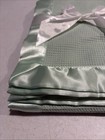 New Green Mint 36    X 50     Waffle Weave Thermal Baby Blanket W  Satin Trim