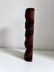 Vintage M  ori Tiki Hand Carved Wooden Statue With Paua Shell Eyes 