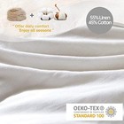  French Linen Duvet Cover Set 88  X 92 - 5 Pieces  1 Queen 5pcs-off White