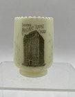 Antique Uranium Toothpick Holder Masonic Temple Chicago Souvenir Vtg Custard Gls