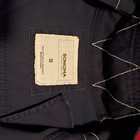 Womens Sonoma Size Small Navy Blue Mock Neck Embroidered Stretch Cotton Jacket