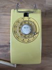 Vintage Yellow Rotary Wall Phone Bell System Western Electric Dial Telephone