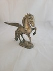  Vintage Solid Brass Pegasus Figurine Winged Flying Horse Mythical Old Patina   