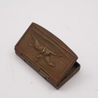 Antique Brass Match Safe Case With Embossed Horse Motif Equestrian Design 1 75 
