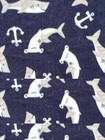 Adirondack Baby Blanket Sharks Anchors Navy Dark Blue Nautical My Cozy Unisex