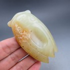 China old  Jade hongshan Culture collectibles rare Cicada ink Stone pendant A636