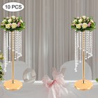 10 Pcs 27 5inch Tall Wedding Centerpieces Silver gold Vases Crystal Flower Vase