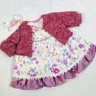 Pink Floral Dress W  Sweater  Hair Bow Outfit Set For 18  American Girl Doll Kit