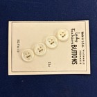 Vintage Lady Fashion Buttons Lot 12 Cards 48 Buttons White Pearl 2 Hole Usa Nos