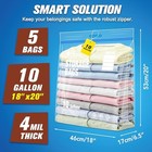 10 Gallon Zipper Storage Bags  Extra Large Xl Zip Bags 5 Pack