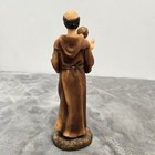 St Anthony Of Padua Holding Infant Jesus Figurine Religious Statue Brown 5 Inch