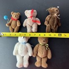 Lot Of Vintage Small Teddy Bears Jointed Charm Co  Handmade Nice Lot Of 5 