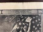 Antique Original Ww1 Military Infantry Company Wounded In Action Letter Framed