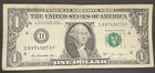 Ink Well Contamination Error Note  1 One Dollar Rare Black Ink Serial Number