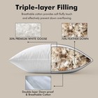 Miulee 22 X 22 Goose Feather Down Pillows 100  Cotton Cover  Set 2 Soft Fluffy