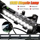 Powerful 4800lm Led Bike Light Bar 10000mah Rechargeable Bicycle Front Headlight