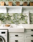 Floral Peel And Stick Wallpaper Self Adhesive 118 X 17 4  Green Hydrangea 