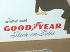 Goodyear Rubber -- Pretty Girl - Tin Sign - Shoe Soles - Embossed   Rolled Edges