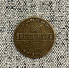 Green River Whiskey Good Luck Souvenir Token Vintage Medal No Regrets Lucky Coin