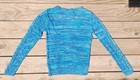 Justice Girls Blue Cotton Blend Knit Pullover Sweater Long Sleeve Crew Neck 14