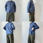 Vintage French Workwear Blue Sun Faded Cotton Sanfor Utility Chore Work Jacket S