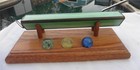 Vintage Stained Glass Kaleidoscope With Wood Base 3 Swirl Glass Marbles