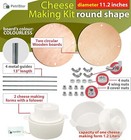 Wooden Cheese Press Diameter 11 2 In And 2 Cheese Making Forms 45 Oz Pressure   