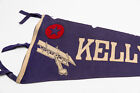 Fantastic Large Vintage Ww1 Kelly Field Texas Souvenir Felt Pennant 33 