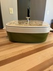 Vtg Mcm Daisies Thermo Serve 2qt Insulated Serving Dish Alum Insert Grandmacore