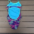 Tyr Durafast Elite Youth Girls Teramo Geometric Trinityfit 1 Pc Swim Sz 26 New