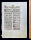 C  1400 Medieval English Illuminated Manuscript Missal Leaf - Known Provenance