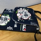 Dark Blue  Showa Era  Retro Japanese Pattern  Canvas  Handmade Smartphone Pouch 