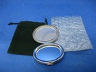 Marshall Field   s Silver Double Mirror Compact Travel Etched Logo Advertising
