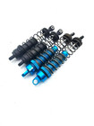 Traxxas Nitro Rustler Full Set Of Shocks  X2 Blue Aluminum Threaded And X2