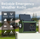 12000mah Emergency Solar Radio With Crank  Noaa   Flashlight