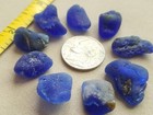 Genuine Beach Sea Glass Surf Tumbled Cobalt Blue Lot Lava Bonfire Melted Rare E1