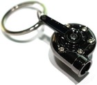 Gunmetal Spinning Turbo Keychain Automotive Part Engine Car Gift Key Chain Ring