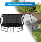 12ft 8 Pcs Trampoline Curved Poles Replacement With Enclosure Net  Trampoline Cu