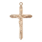 Stream Lined Gold Plated Sterling Silver Crucifix Medal Necklace  18 chain Boxed