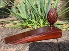 Antique Georgian Victorian Vintage Wooden  Carved Mahogany Treen Door Wedge Stop