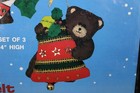 1987 Titan Felt Ornament Kit  4  High Christmas Bears Set Of 3  709  Nos Sealed