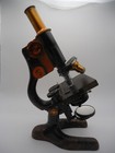 Antique Vintage Bausch   Lomb 3 Objective Microscope Brass  cast Iron 1915 Works