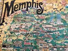 Rare Large Vintage 1974 Poster Map Memphis Usa Swaena Lavelle