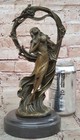 Grecian Goddess Athena Elegant Female War Classical Bronze Marble Statue Deal Nr
