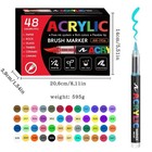 Color Acrylic Paint Marker Pen Set Dual Brush Tip Permanent Waterproof Opaque