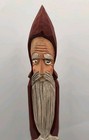Vintage Santa Claus Pencil Skinny Wood Hand Carved Folk Art Rustic Christmas