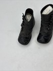 Antique Black Leather Baby Button Boots Victorian Toddler Shoes C1900s