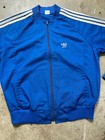 Vintage  80s Adidas Three Stripe Trefoil Zip-up Track Jacket - Mens Large