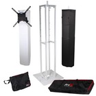 Prox Flex Totem Tv White Adjustable Stage Totem Truss Pair W Tv Mount   Scrim   