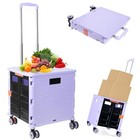 Foldable Utility Cart Folding Portable Rolling Crate Handcart Shopping Trolley 